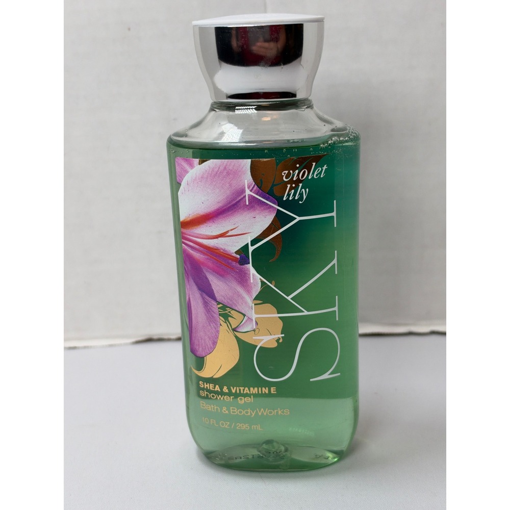 Rare Bath & Body Works Shower Gel 10oz Green Violet Lily Sky Signature